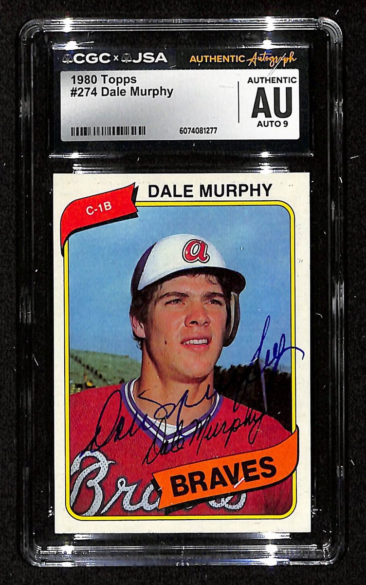 Dale Murphy Signed/Auto 1980 TOPPS Card #274 Braves CGC/JSA MINT 9 200641