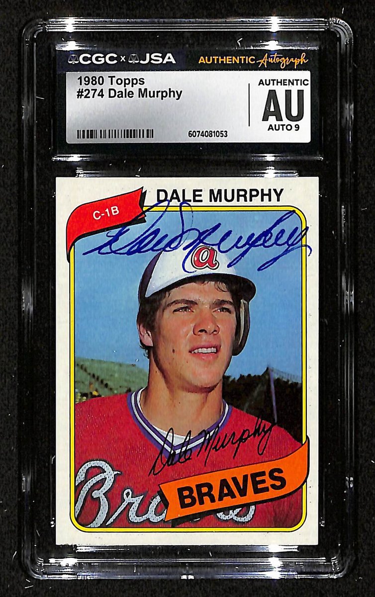 Dale Murphy Signed/Auto 1980 TOPPS Card #274 Braves CGC/JSA MINT 9 200642