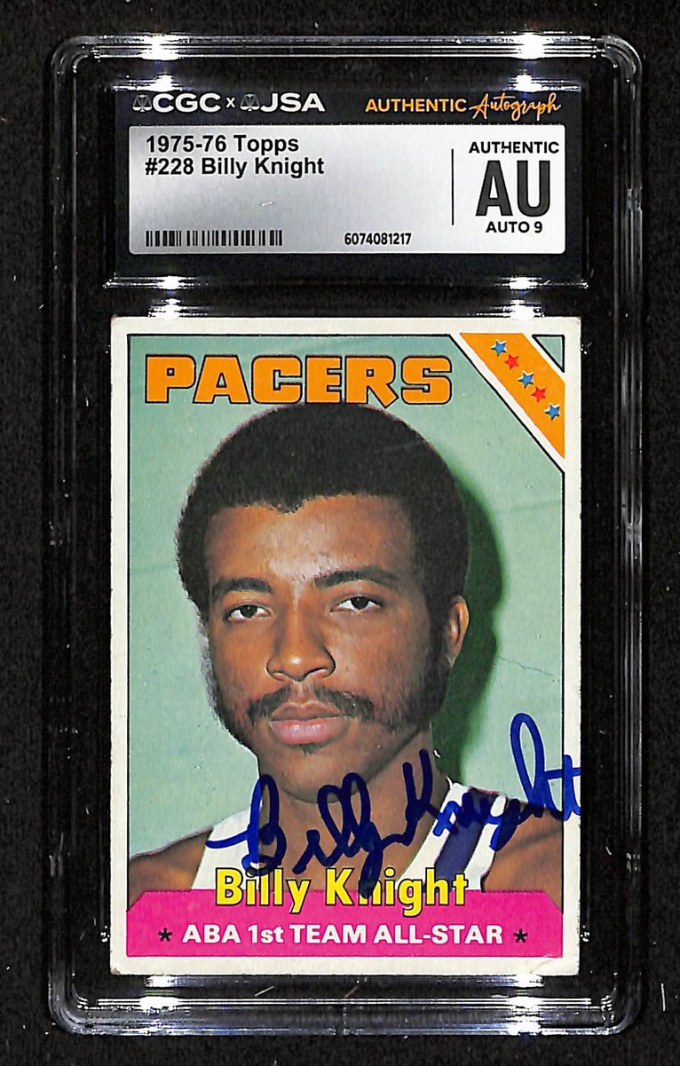 Billy Knight HOF Signed 1975-76 TOPPS Card #3 Pacers CGC/JSA 200655