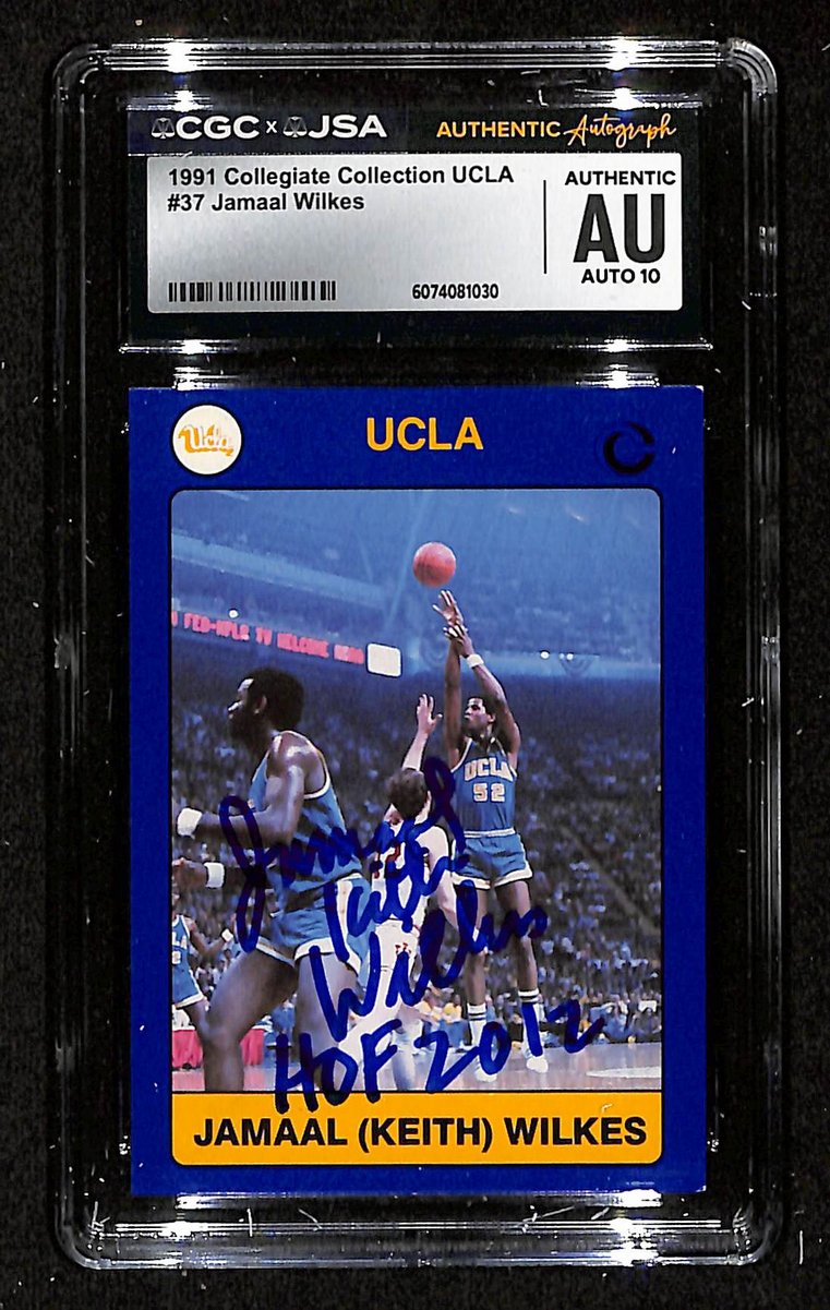 Jamaal Wilkes HOF Signed/Inscr 1991 Collegiate Collection Card #37 UCLA CGC/JSA