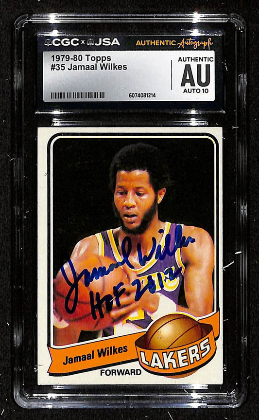 Jamaal Wilkes HOF Signed/Inscr 1979-80 TOPPS Card #35 Lakers CGC/JSA 200658