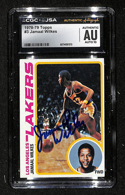 Jamaal Wilkes HOF Signed 1978-79 TOPPS Card #3 Lakers CGC/JSA 200659