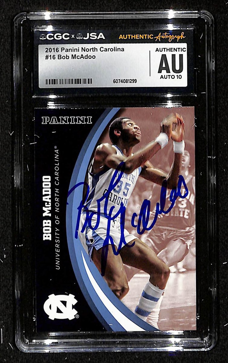 Bob McAdoo HOF Signed 2016 Panini Card #16 North Carolina CGC/JSA 200661