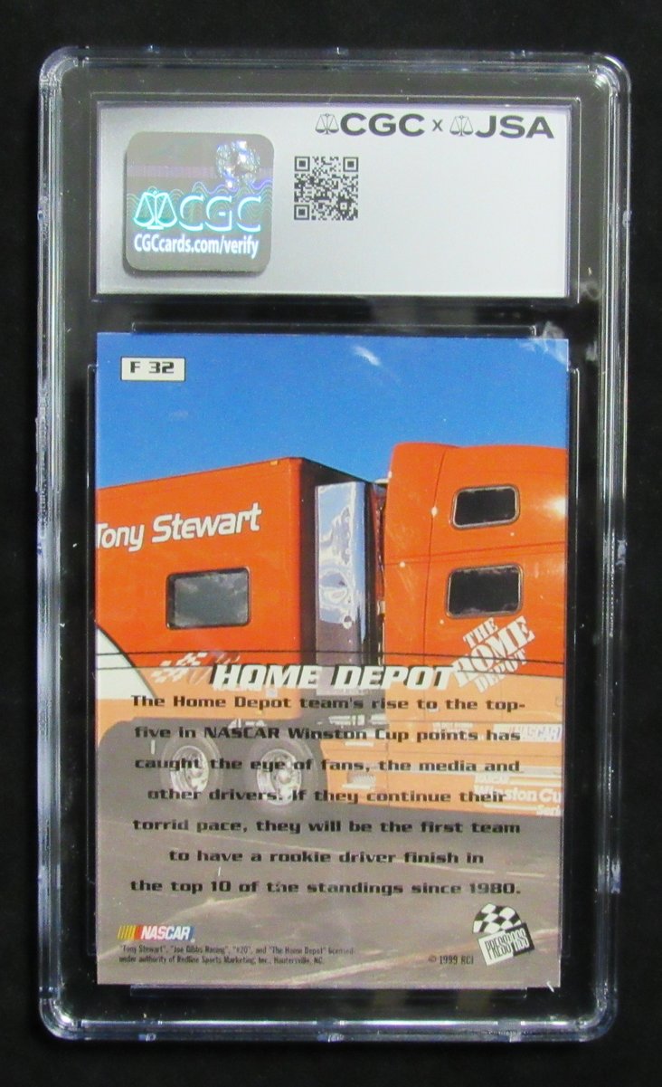 Tony Stewart Signed 1999 Press Pass Stealth Card #F32 CGC/JSA 200665