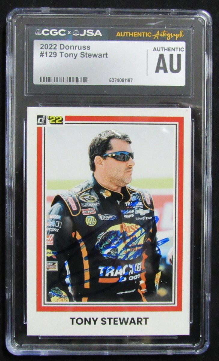Tony Stewart Signed/Autographed 2022 Donruss Card #129 CGC/JSA 200668