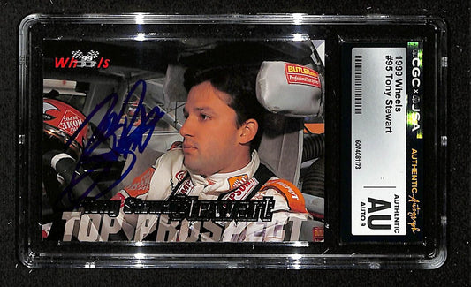 Tony Stewart Signed/Autographed 1999 Wheels Card #95 CGC/JSA 200670