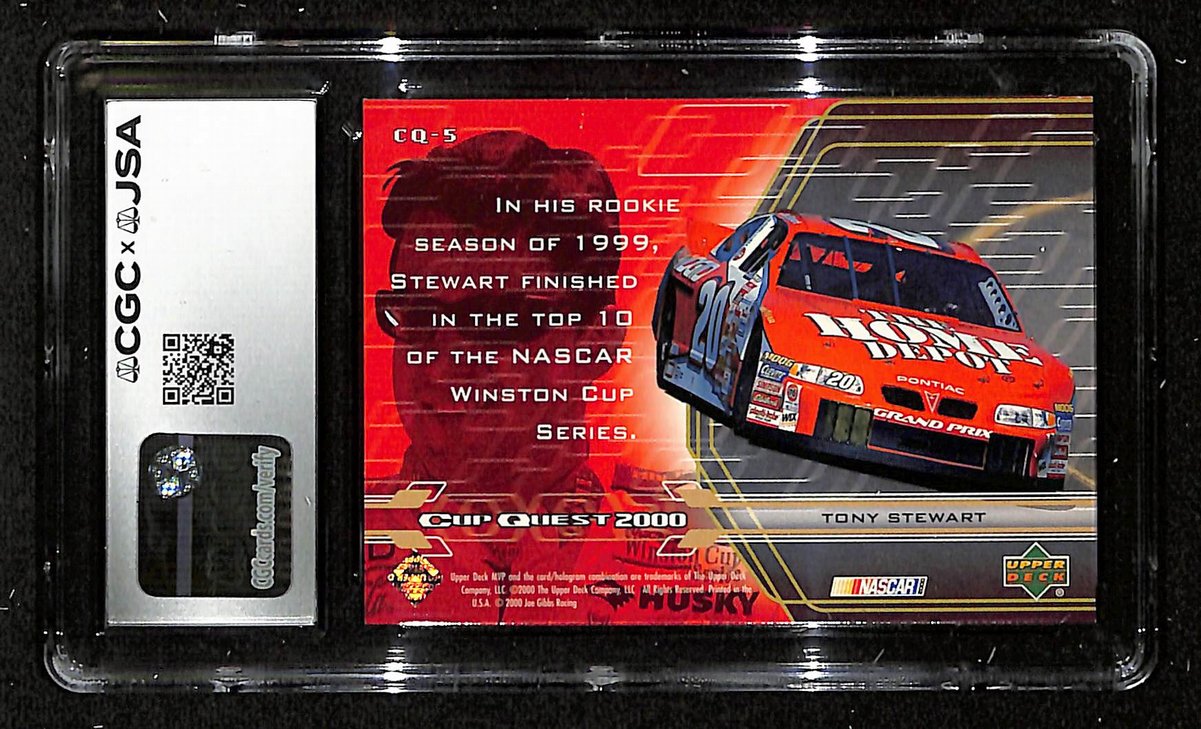 Tony Stewart Signed/Auto 2000 Upper Deck MVP Card #CQ-5 CGC/JSA 200671
