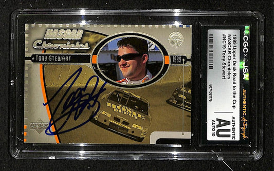 Tony Stewart Signed/Auto 1999 Upper Deck NASCAR Card #NC19 CGC/JSA 200673
