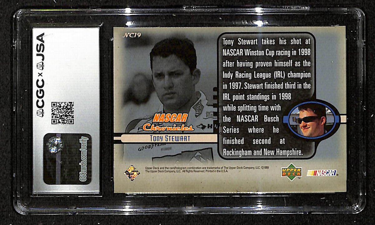 Tony Stewart Signed/Auto 1999 Upper Deck NASCAR Card #NC19 CGC/JSA 200673