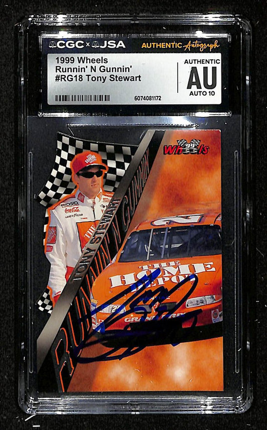 Tony Stewart Signed/Autographed 1999 Wheels Card #RG18 CGC/JSA 200674