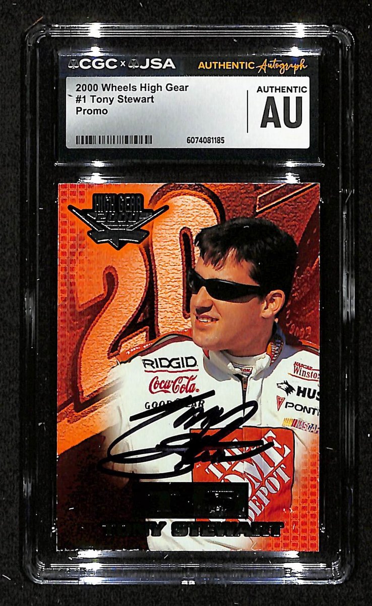 Tony Stewart Signed/Autographed 2000 Wheels High Gear Card #1 CGC/JSA 200676