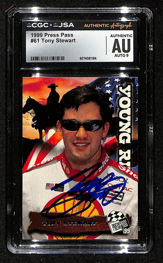 Tony Stewart Signed/Autographed 1999 Press Pass Card #61 CGC/JSA 200677