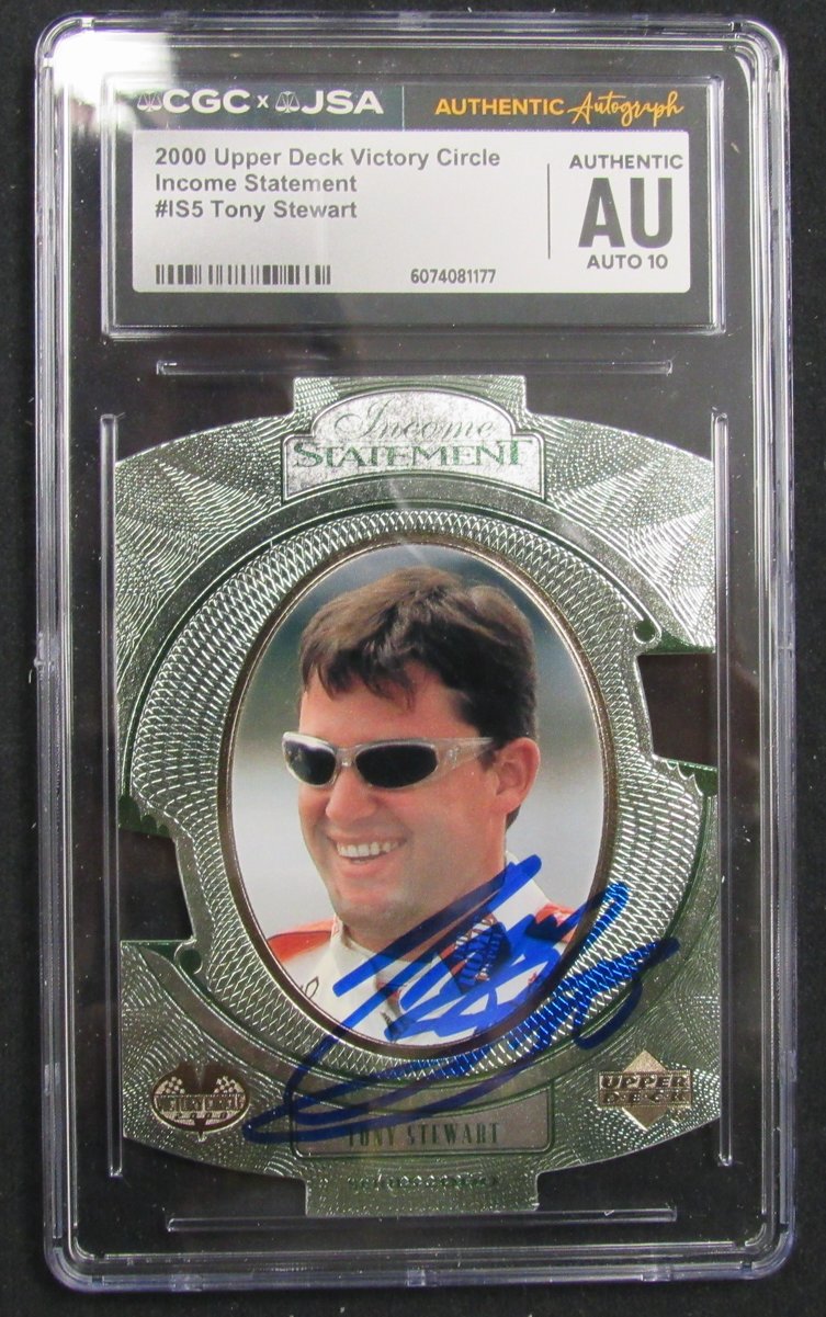 Tony Stewart Signed/Auto 2000 Upper Deck Victory Circle Card #IS5 CGC/JSA 200679