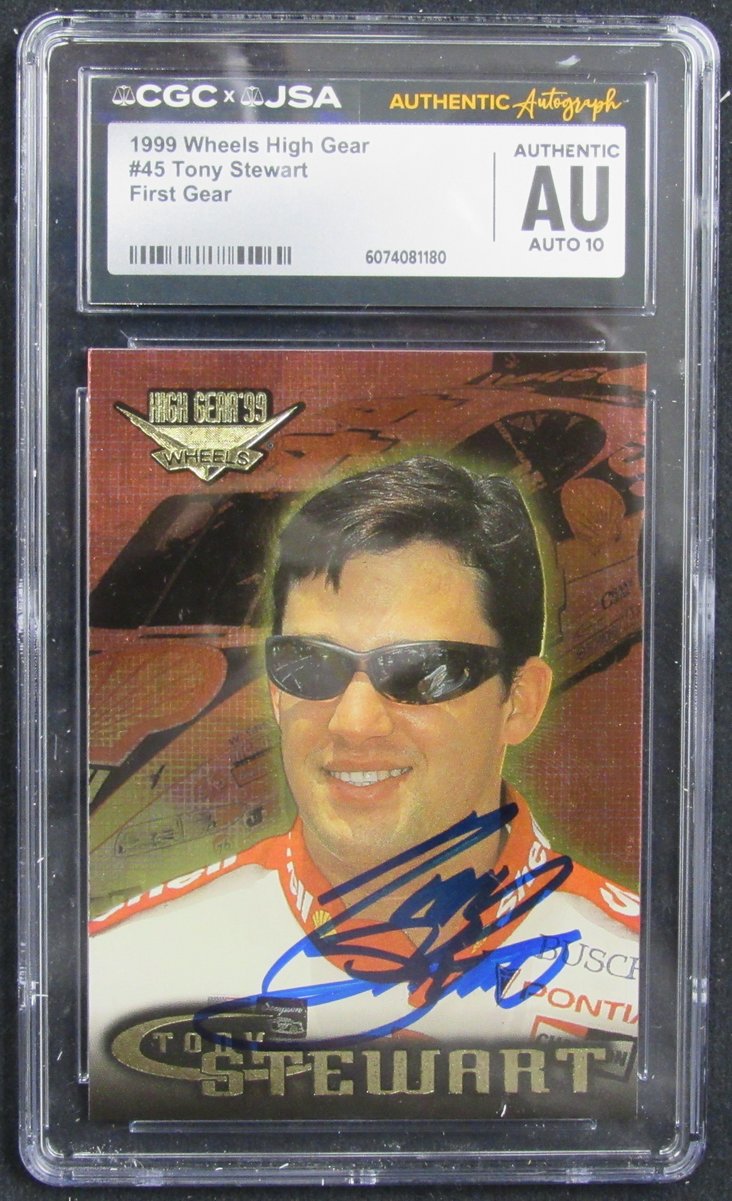 Tony Stewart Signed/Autographed 1999 Wheels High Gear Card #45 CGC/JSA 200680