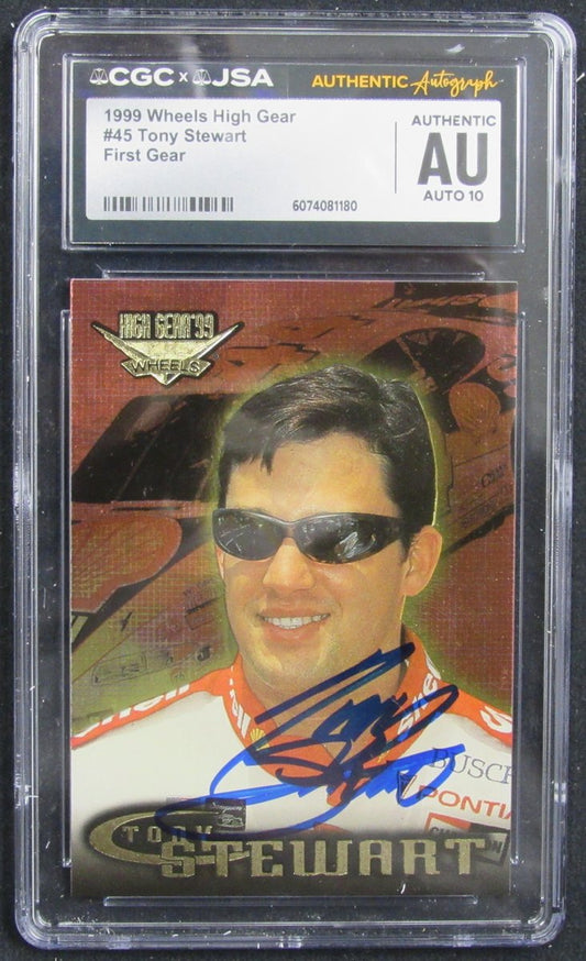 Tony Stewart Signed/Autographed 1999 Wheels High Gear Card #45 CGC/JSA 200680