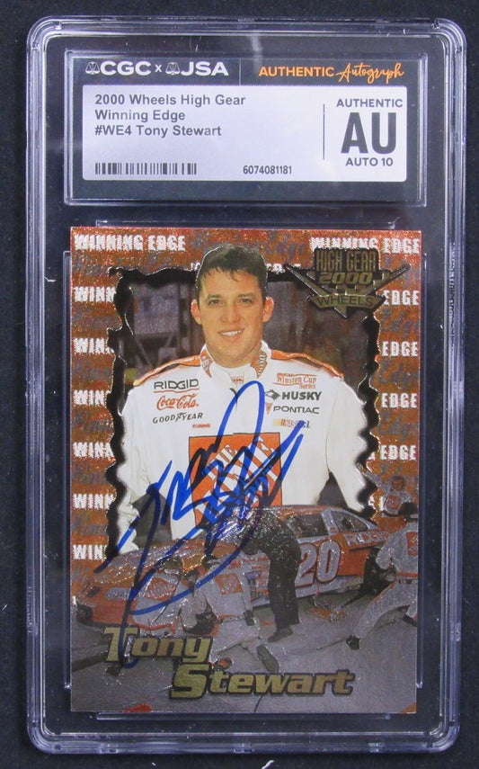 Tony Stewart Signed/Auto 2000 Wheels High Gear Card #WE4 CGC/JSA 200681