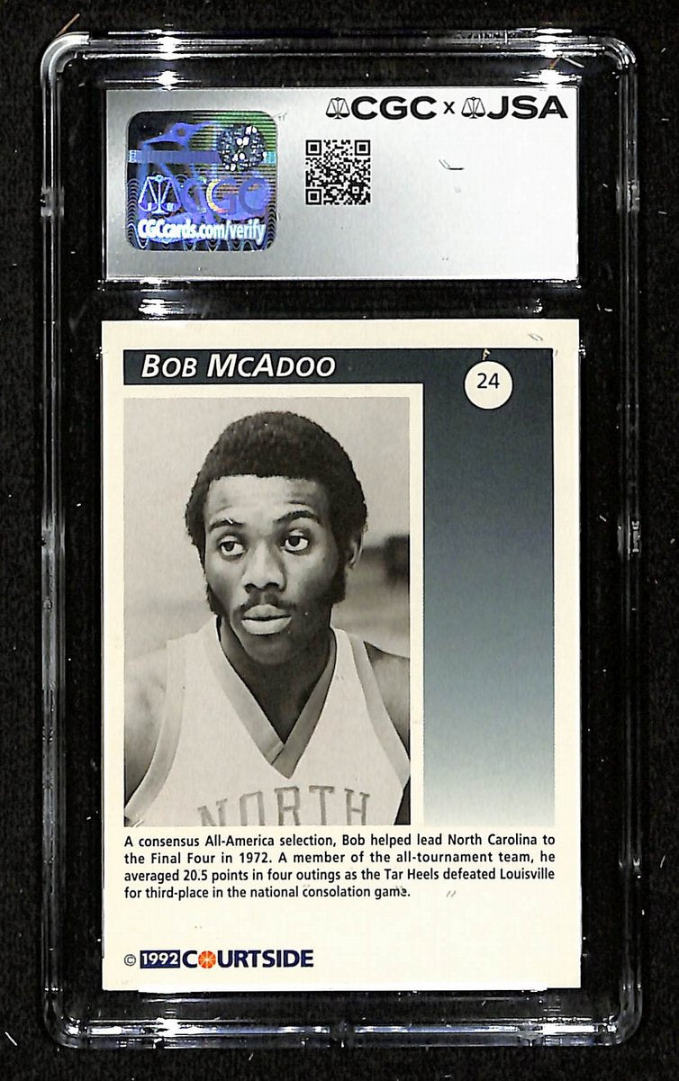 Bob McAdoo HOF Signed 1992-93 Courtside Card #24 North Carolina CGC/JSA 200684