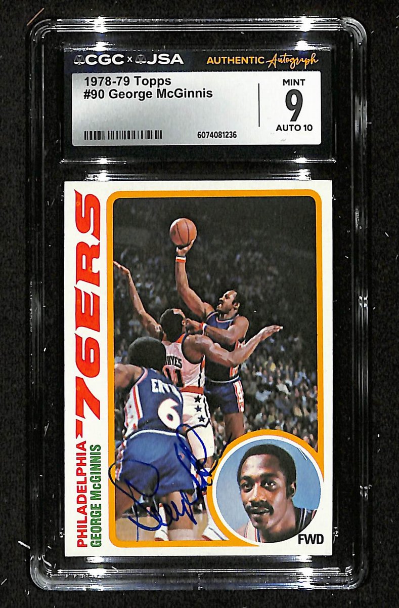 George McGinnis HOF Signed/Auto 1979-80 TOPPS Card #90 Nuggets CGC/JSA