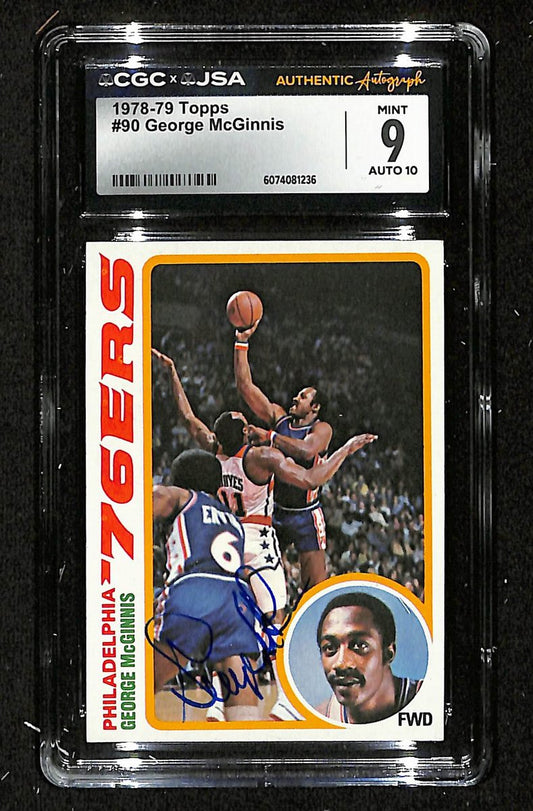 George McGinnis HOF Signed/Auto 1979-80 TOPPS Card #90 Nuggets CGC/JSA