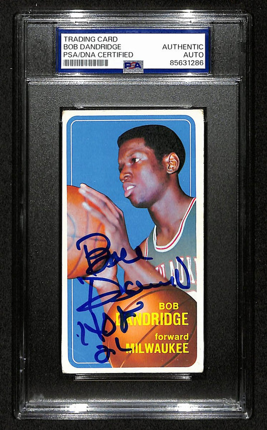 Bob Dandridge HOF Signed/Inscr 1970-71 TOPPS Card #63 Bucks PSA/DNA 201337