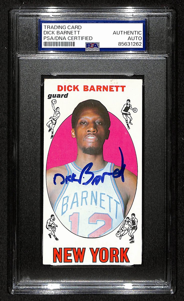 Dick Barnett HOF Signed/Auto 1969-70 TOPPS RC Card #18 Knicks PSA/DNA 201339