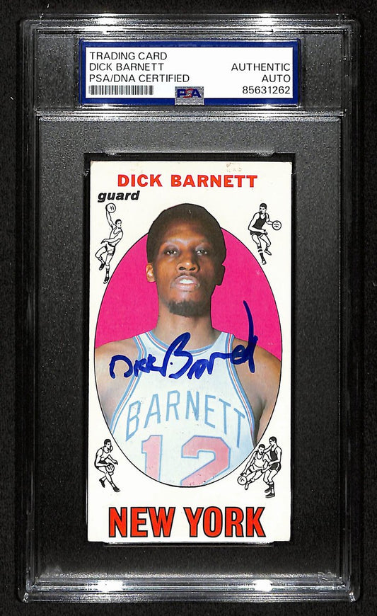 Dick Barnett HOF Signed/Auto 1969-70 TOPPS RC Card #18 Knicks PSA/DNA 201339