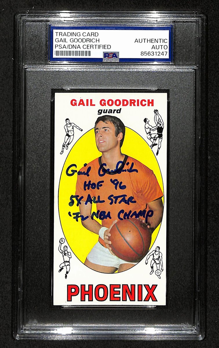 Gail Goodrich HOF Signed/Inscr 1969-70 TOPPS RC Card #2 Suns PSA/DNA 201341
