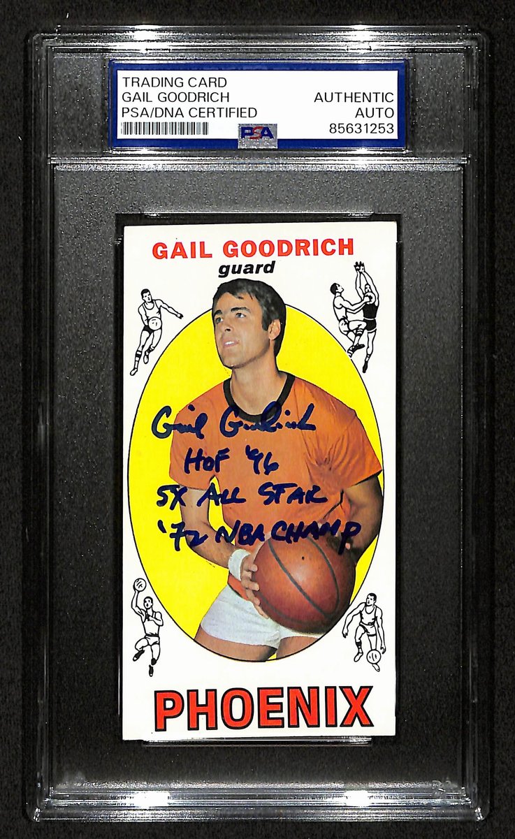 Gail Goodrich HOF Signed/Inscr 1969-70 TOPPS RC Card #2 Suns PSA/DNA 201345