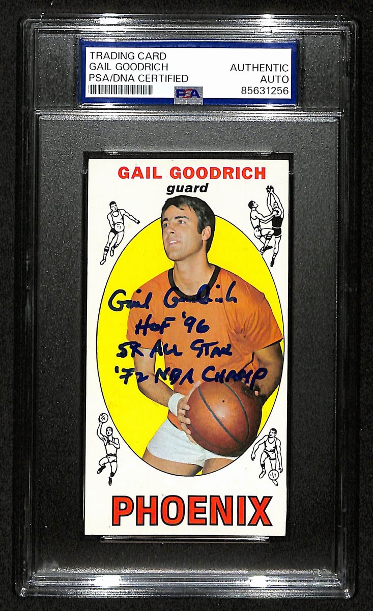 Gail Goodrich HOF Signed/Inscr 1969-70 TOPPS RC Card #2 Suns PSA/DNA 201347