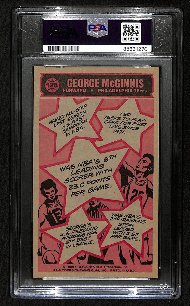 George McGinnis HOF Signed/Inscr 1976-77 TOPPS Card #128 76ers PSA/DNA 201351