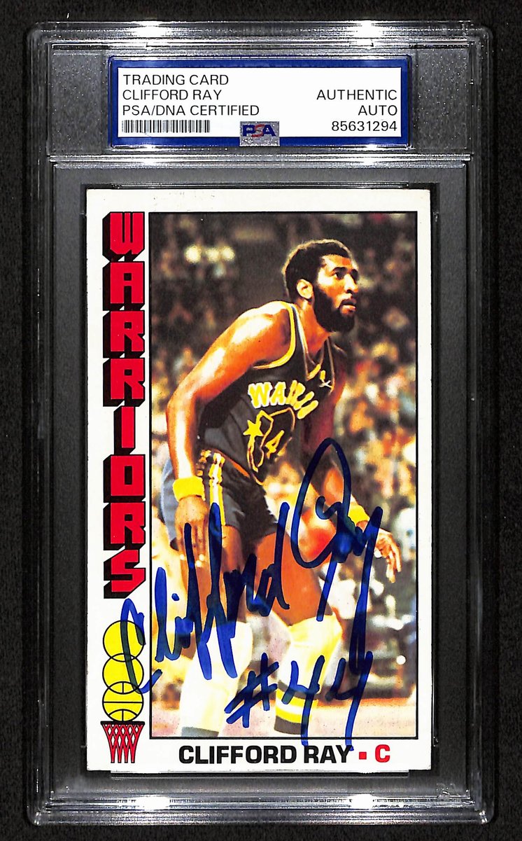 Clifford Ray Signed/Auto 1976-77 TOPPS Card #109 Warriors PSA/DNA 201352