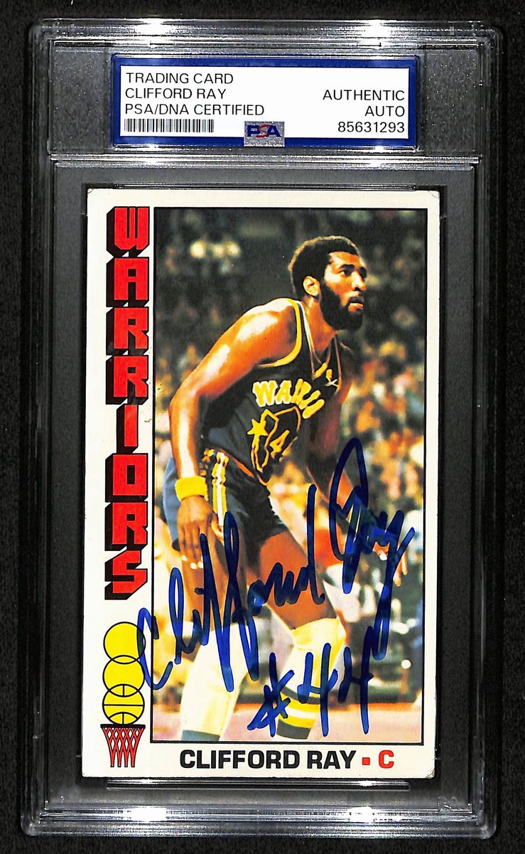 Clifford Ray Signed/Auto 1976-77 TOPPS Card #109 Warriors PSA/DNA 201353