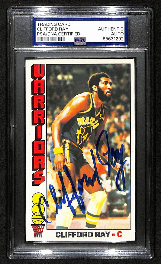 Clifford Ray Signed/Auto 1976-77 TOPPS Card #109 Warriors PSA/DNA 201354