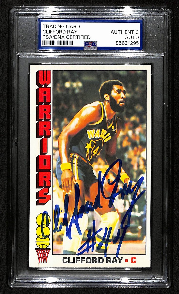 Clifford Ray Signed/Auto 1976-77 TOPPS Card #109 Warriors PSA/DNA 201355