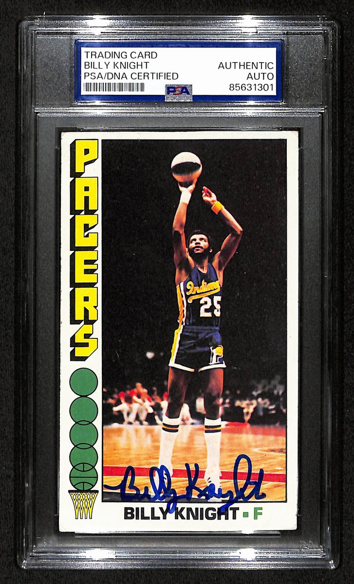 Billy Knight Signed/Auto 1976-77 TOPPS Card #124 Pacers PSA/DNA 201356