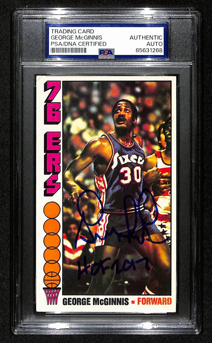 George McGinnis HOF Signed/Inscr 1977-78 TOPPS Card #70 76ers PSA/DNA 201358