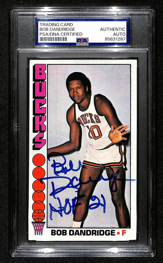 Bob Dandridge HOF Signed/Inscr 1977-78 TOPPS Card #81 Bucks PSA/DNA 201359
