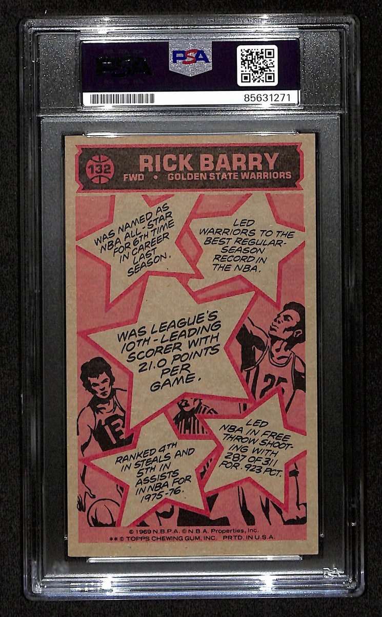 Rick Barry HOF Signed/Auto 1976-77 TOPPS Card #132 Warriors PSA/DNA 201362