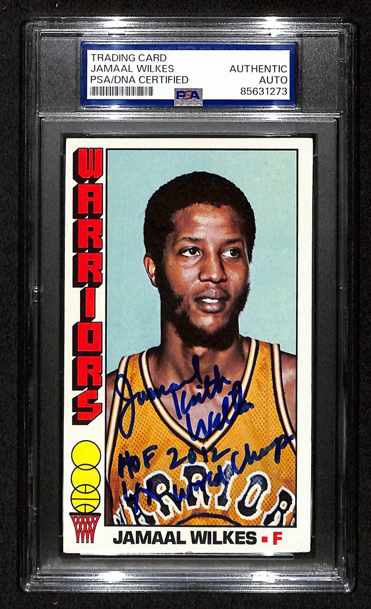 Jamaal Wilkes HOF Signed/Inscr 1976-77 TOPPS Card #16 Warriors PSA/DNA 201363