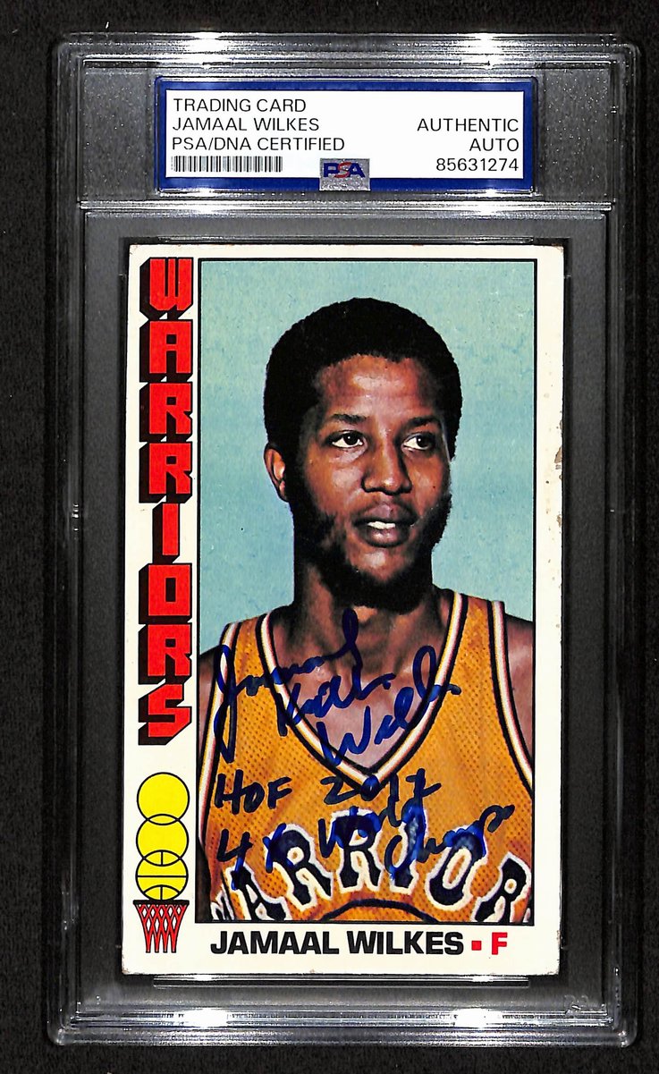 Jamaal Wilkes HOF Signed/Inscr 1976-77 TOPPS Card #16 Warriors PSA/DNA 201365