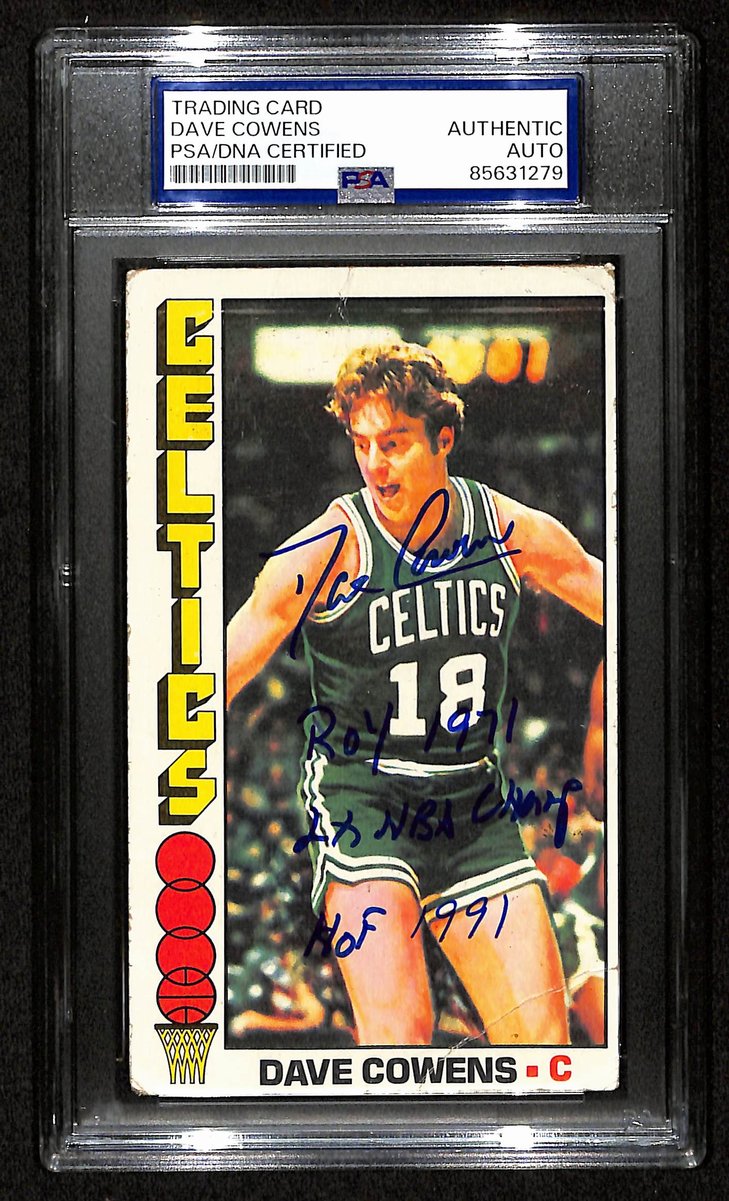 Dave Cowens HOF Signed/Inscr 1976-77 TOPPS Card #30 Celtics PSA/DNA 201367