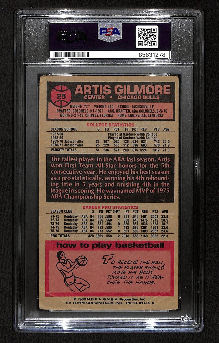 Artis Gilmore HOF Signed/Auto 1976-77 TOPPS Card #25 Bulls PSA/DNA 201368