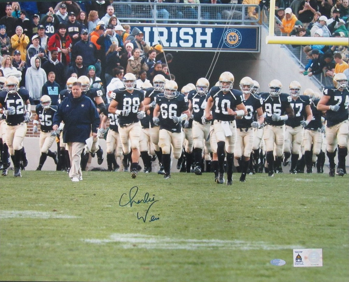 Charlie Weis Signed/Autographed 16x20 Photo Notre Dame Steiner 201046