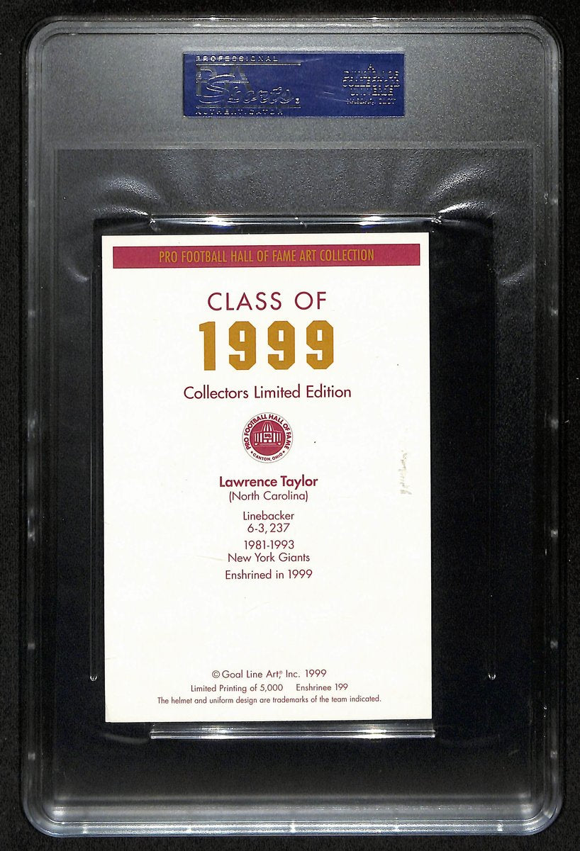 Lawrence Taylor HOF Signed Goal Line Art GLAC Postcard Giants PSA/DNA 201463