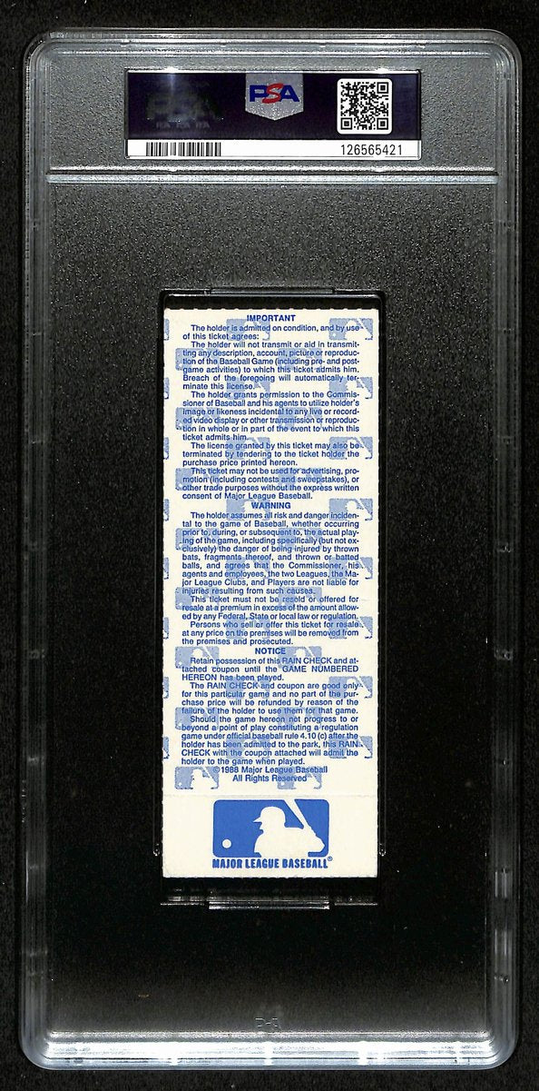 1988 World Series Game 1 Ticket Stub Dodgers vs. A's  Gibson Walk Off PSA VG 3