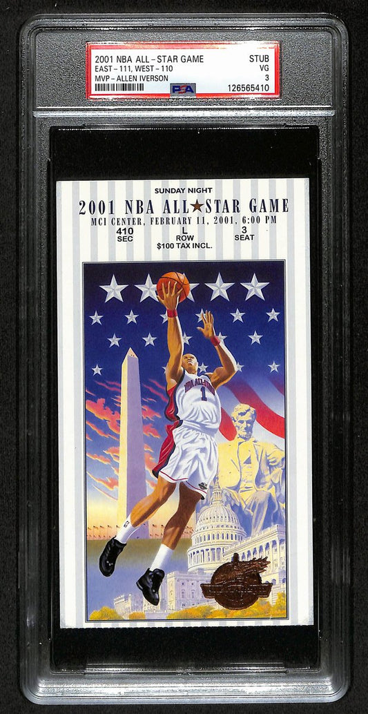 February 11, 2001 NBA All-Star Game Ticket Stub Iverson MVP PSA VG 3  201396