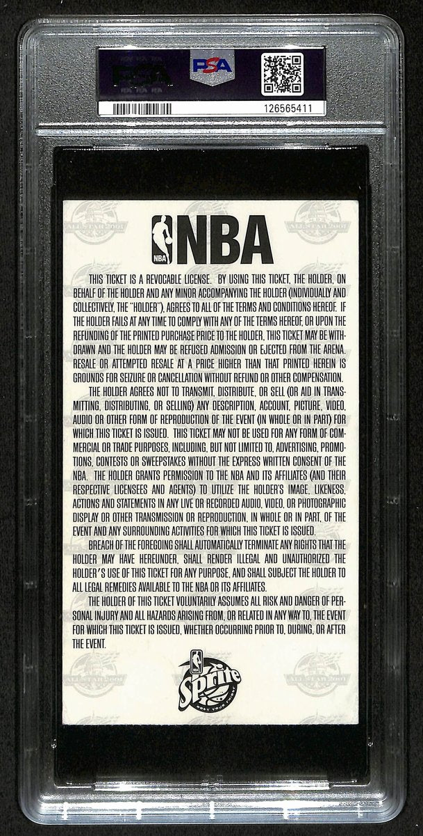 February 11, 2001 NBA All-Star Game Ticket Stub Iverson MVP PSA VG-EX 4  201397