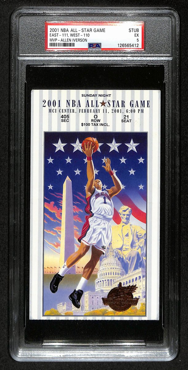 February 11, 2001 NBA All-Star Game Ticket Stub Iverson MVP PSA EX 5  201398