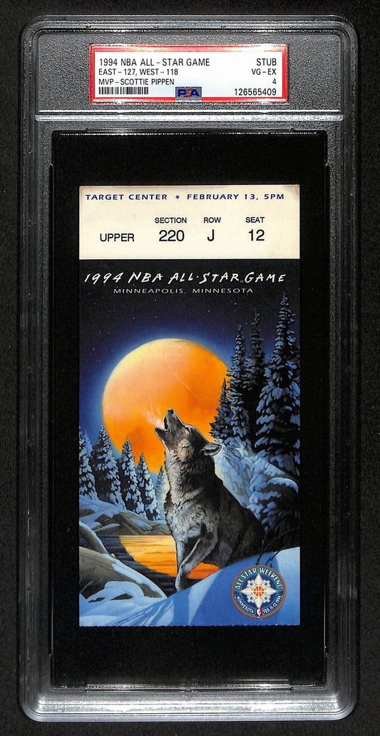 February 13, 1994 NBA All-Star Game Ticket Stub Pippen MVP PSA VG-EX 4  201403