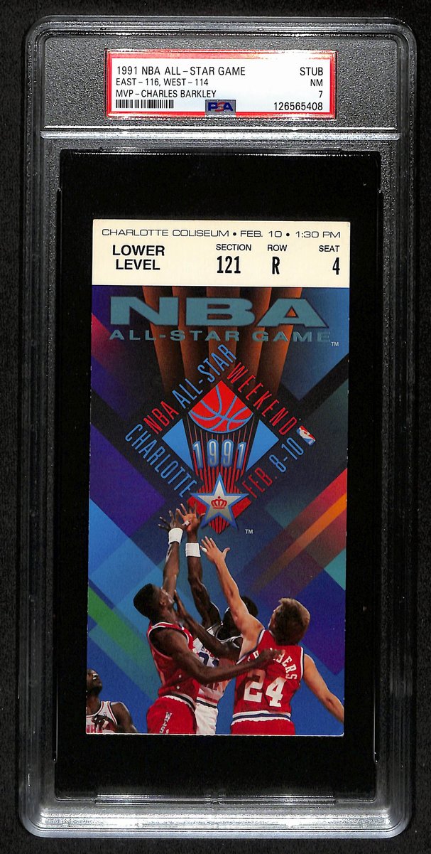 February 10, 1991 NBA All-Star Game Ticket Stub Barkley MVP PSA NM 7  201404